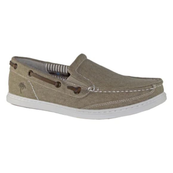 Margaritaville Cayman Speckled Khaki Canvas Dock Slip On Sneakers 13 - Picture 1 of 14